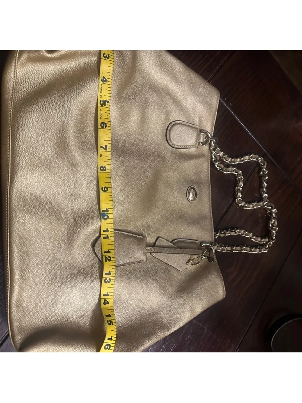 Coach Metallic Gold Chain Tote Bag. Like New.